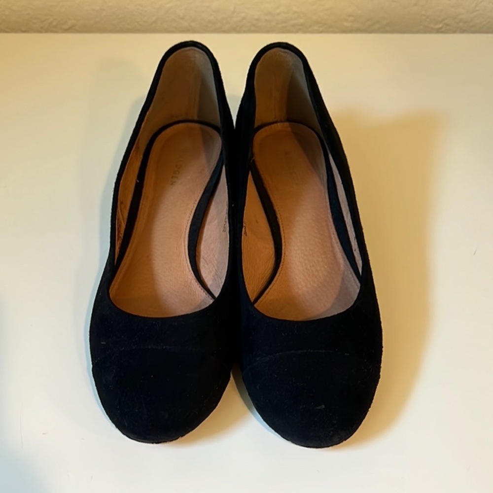Halogen Black Suede Round Toe Classic Slip On Shoes